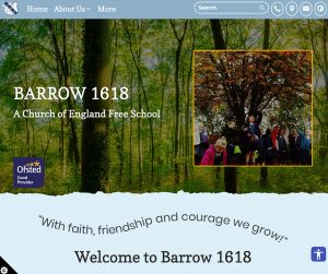 Barrow 1618 curved text website design