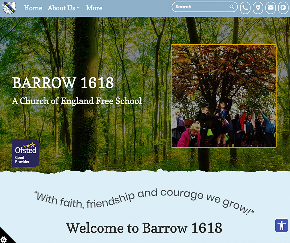 Barrow 1618 curved text website design