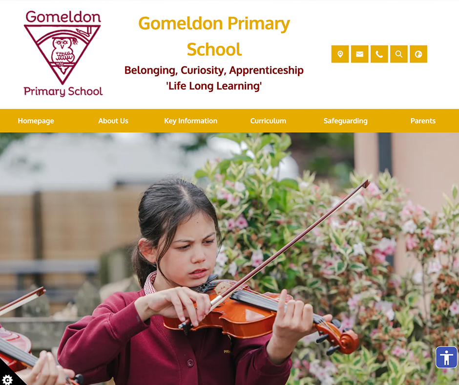 Yellow and Red Primary School Website Design