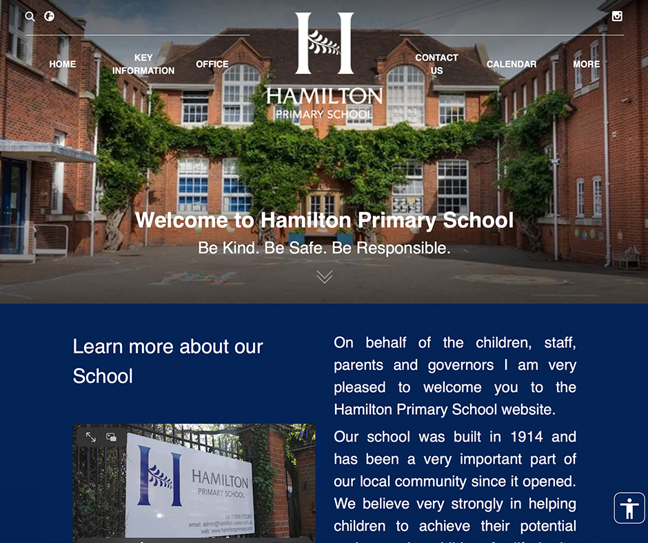 Navy Blue Primary School website design for Hamilton