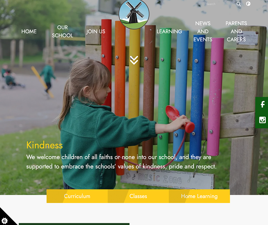 St Margaret's CE Primary School Green and Yellow Primary School Website Design