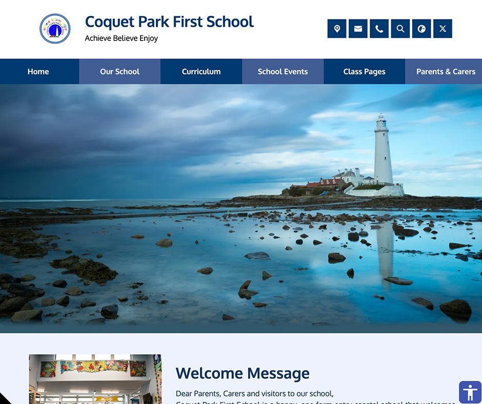 Coquet Park Blue Navy Website Design