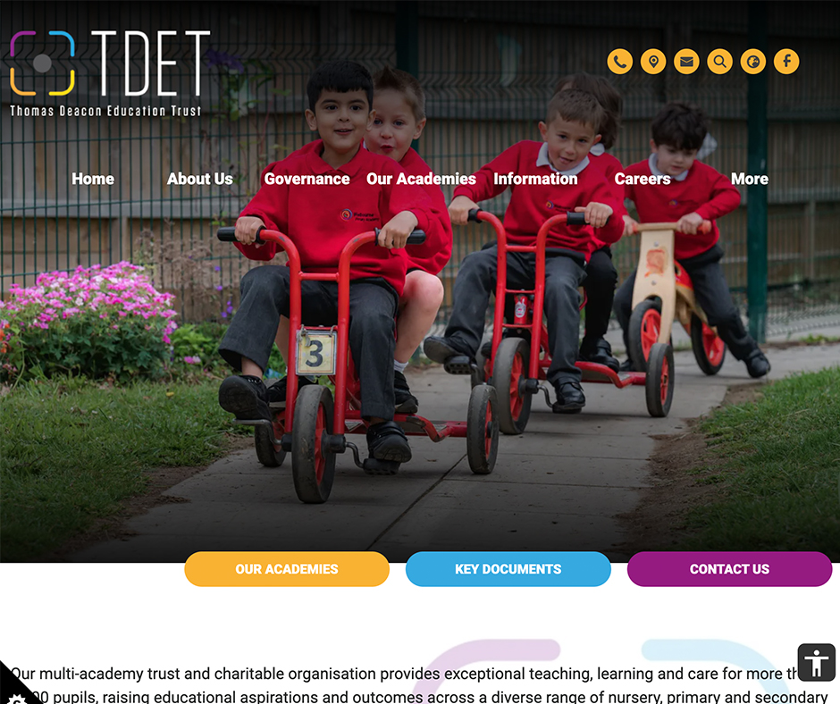 TDET - Thomas Deacon Education Trust Website Design