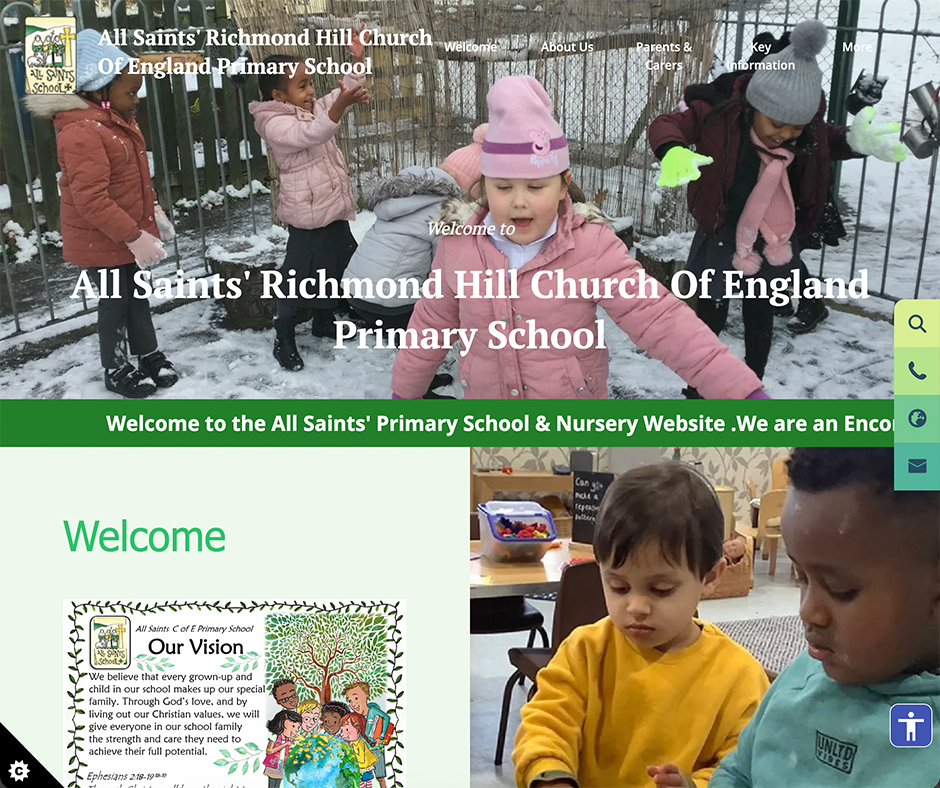 All Saints' Richmond Hill Church Of England Primary School school web design primary