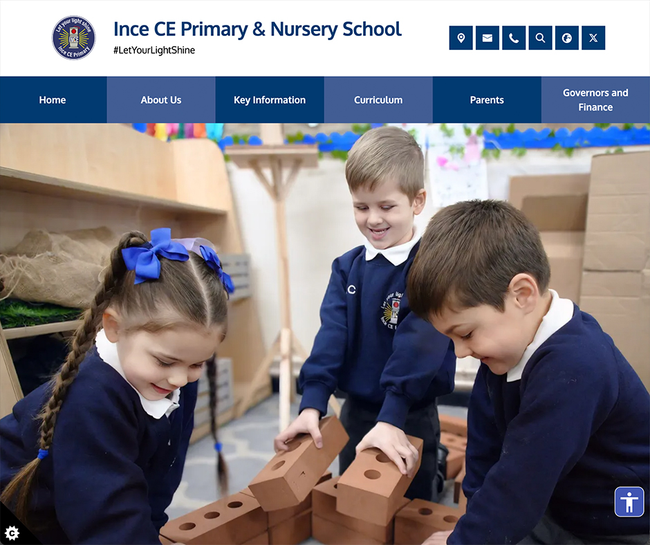 Ince CE Primary & Nursery School, Wigan Templated Website Design