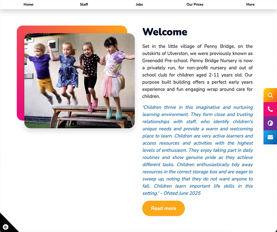 Penny bridge school web design nursery