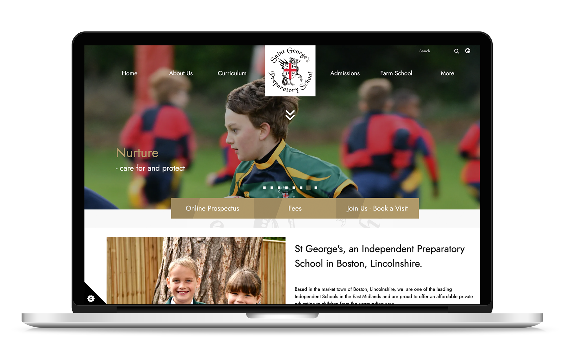 Saint Georges Preparatory Independent School website design