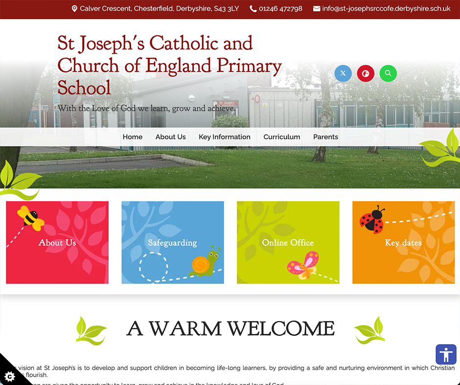 St Joseph's Catholic and Church of England Primary School Rainbow Website Design