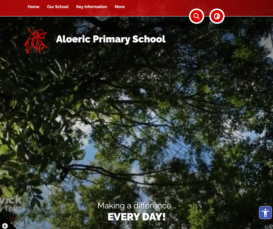 Aloeric Primary School Red White Pre-Templated School Jotter Website Design