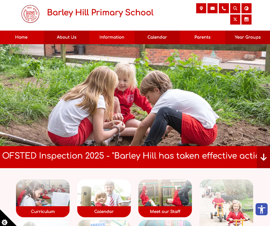 Barley Hill Primary School Red White Primary School Website Design