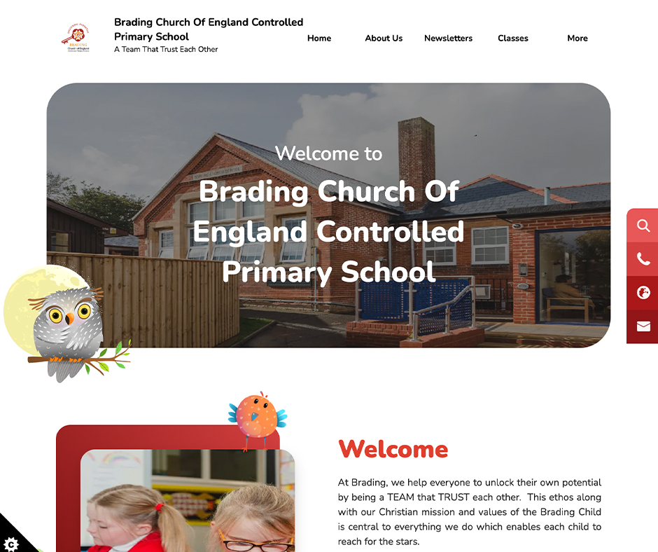 Brading Church Of England Controlled Primary School Red White School Website Design