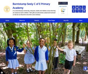 Burntstump Seely C of E Primary Academy Blue Website Design