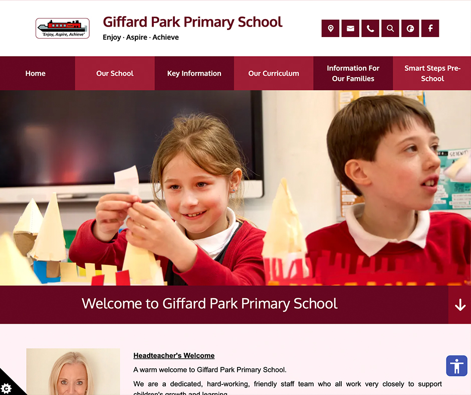 Giffard Park Primary School Minimal template school web design