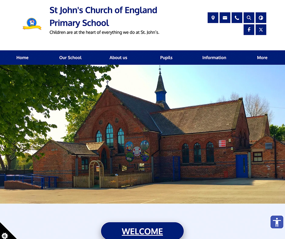 St John's Church of England Primary School Navy Blue School Website Design