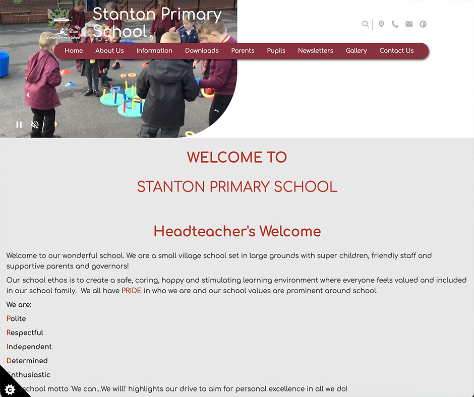 Stanton Primary School Burgundy Website School Web Design