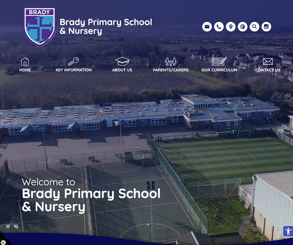 Brady Primary School & Nursery Navy Blue School Website Design