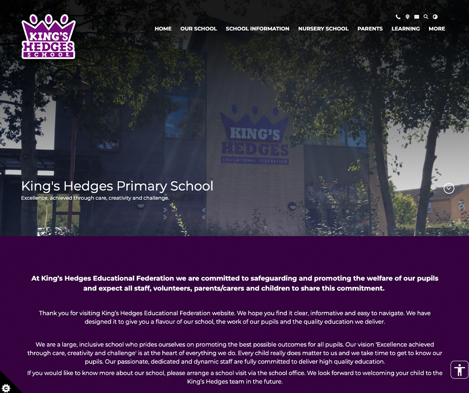 Dark Purple Primary School Website Design