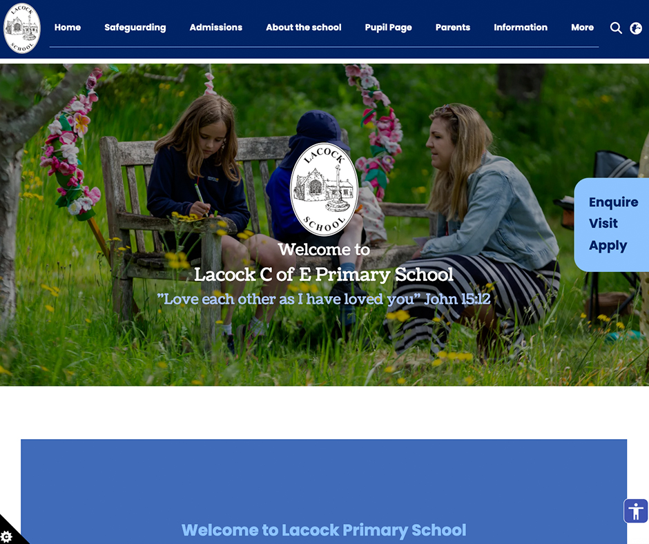 Blue and White Primary School Website Design