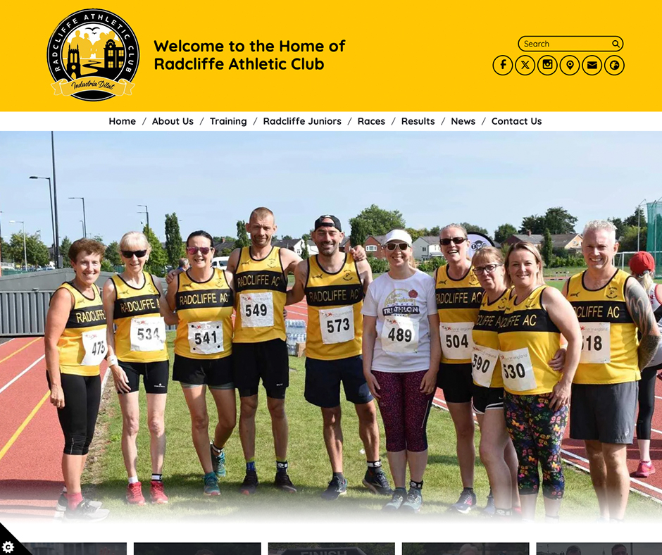 Radcliffe Athletic Club - sports Clubs website design