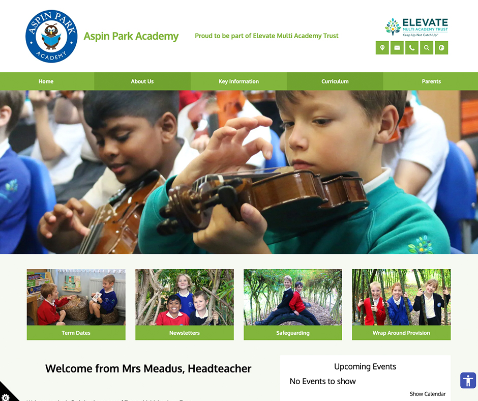 Aspin Park Academy part of the Elevate Trust School Web Design