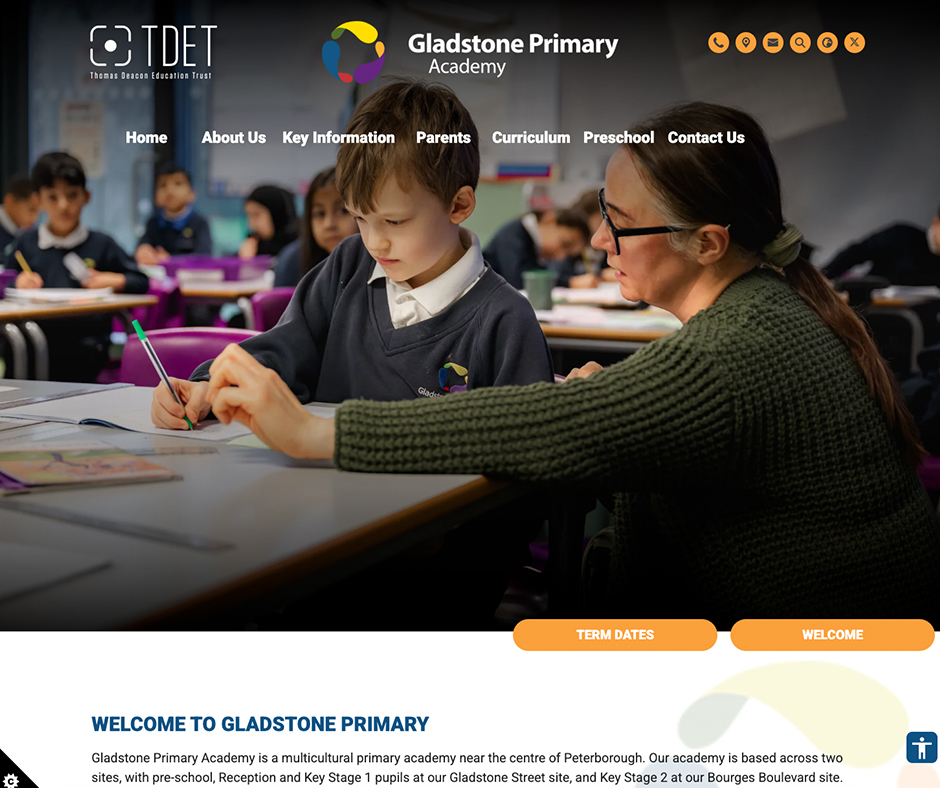 Gladstone Primary Academy School Web Design