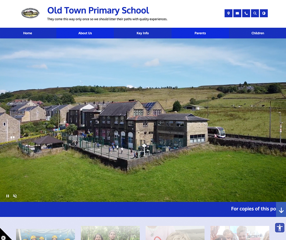 Old Town Primary School drone school web design