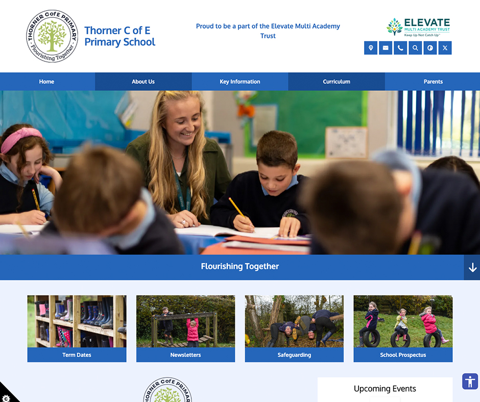 Thorner C of E Primary School Primary School School Web Design as part of a Trust