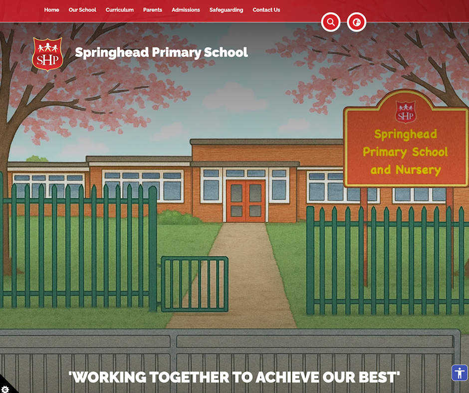 Springhead Primary School templated website design