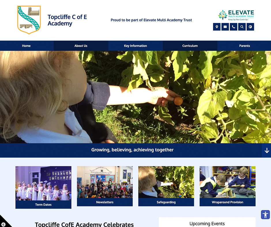 Topcliffe C of E Academy School Web Design