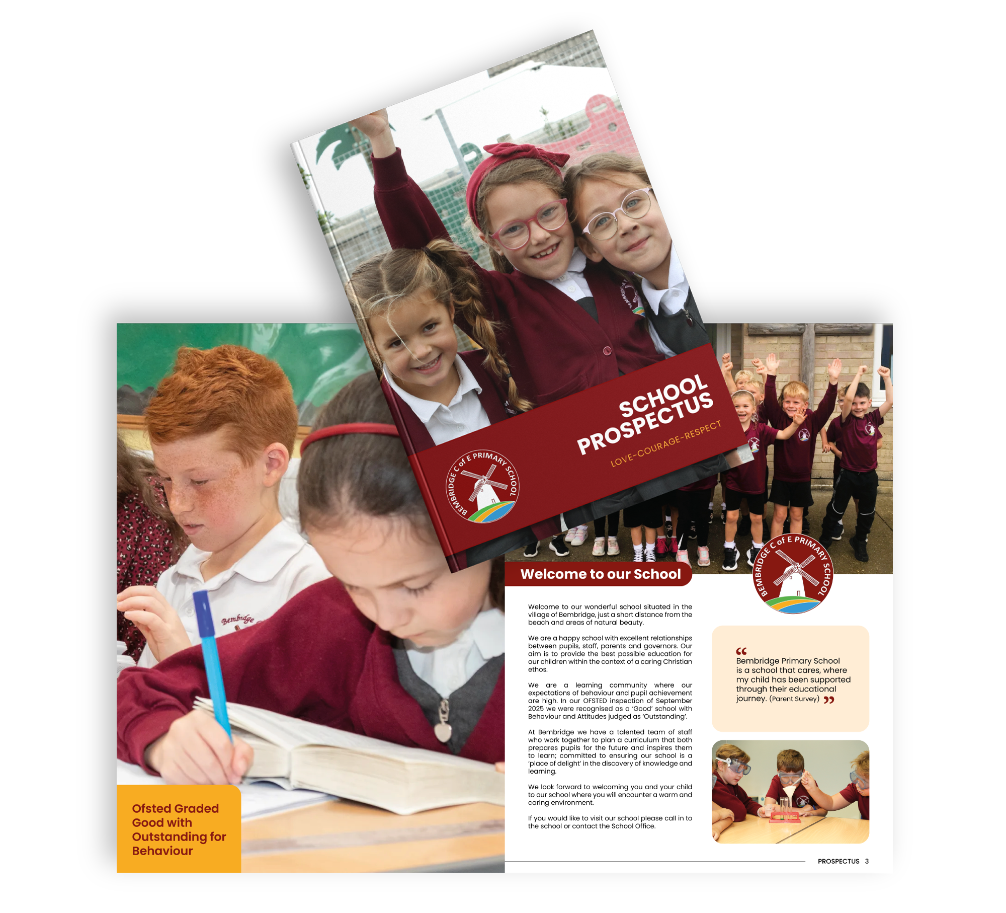 Bembridge Primary School Burgundy School Prospectus Design