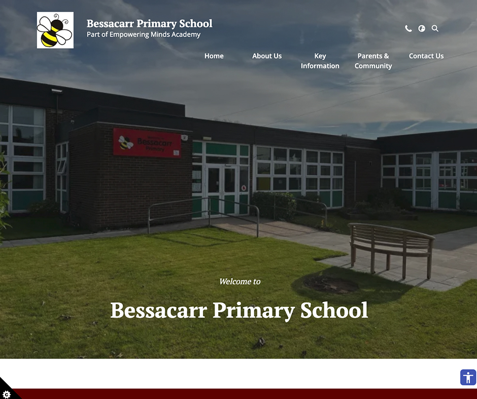 Bessacarr Primary School Non-scroll website design