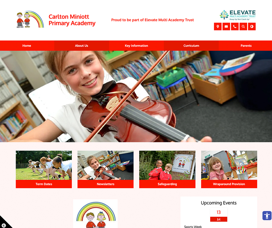 Carlton Miniott Primary Academy School Website Design