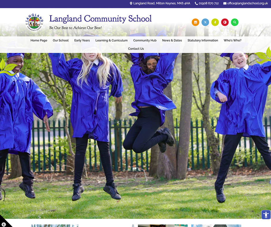 Langland Community School Templated school website design