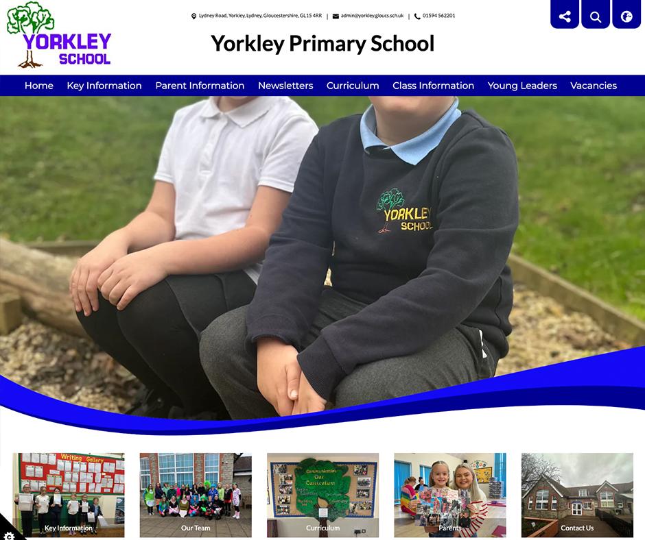 Yorkley-Primary-School Yorkley primary School blue templated Website design
