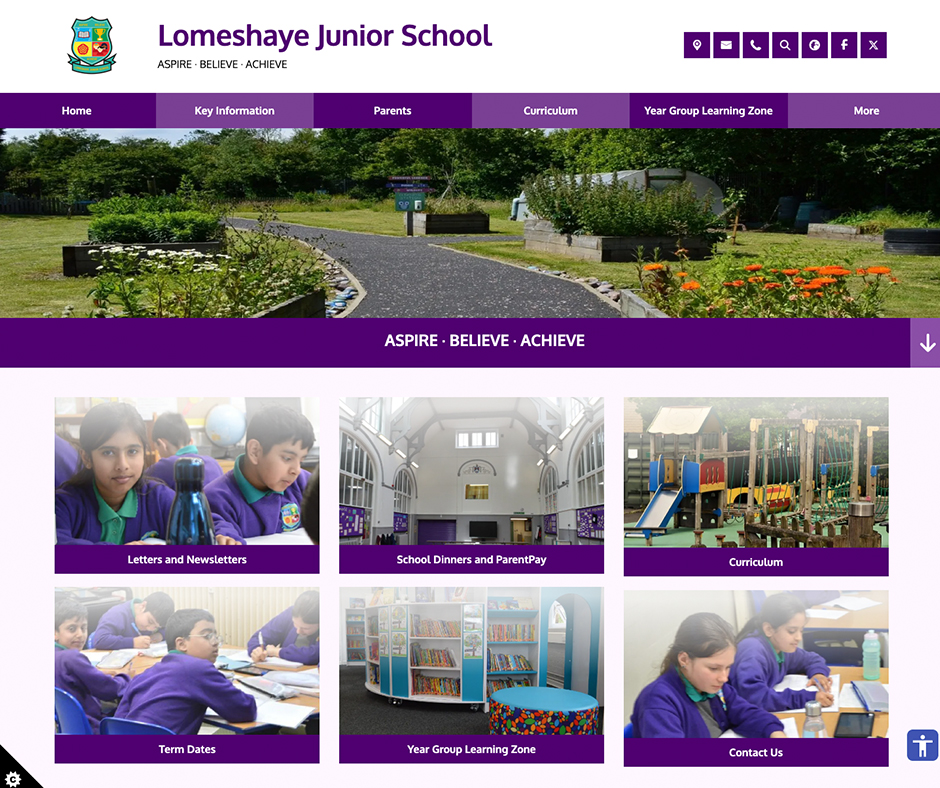 Lomeshaye Junior School pre templated school web design