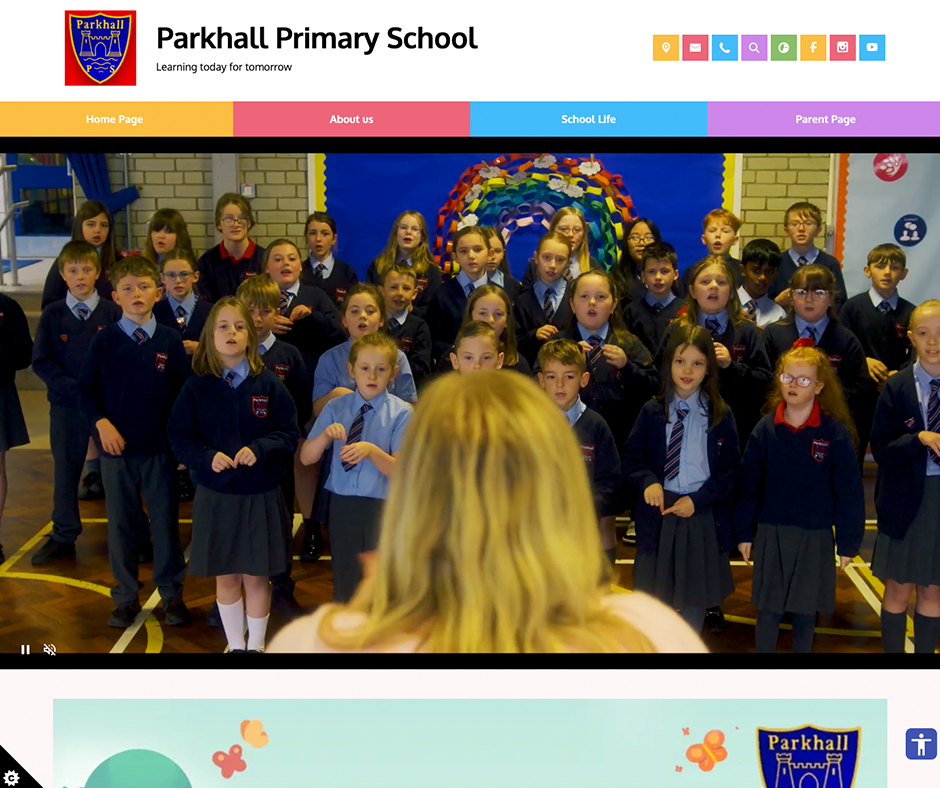 Parkhall Primary School School web design with drone footage