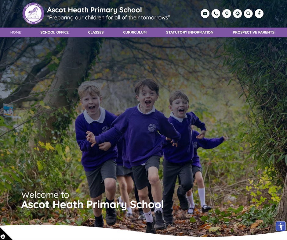 Ascot Heath Primary School Curved School Website Design