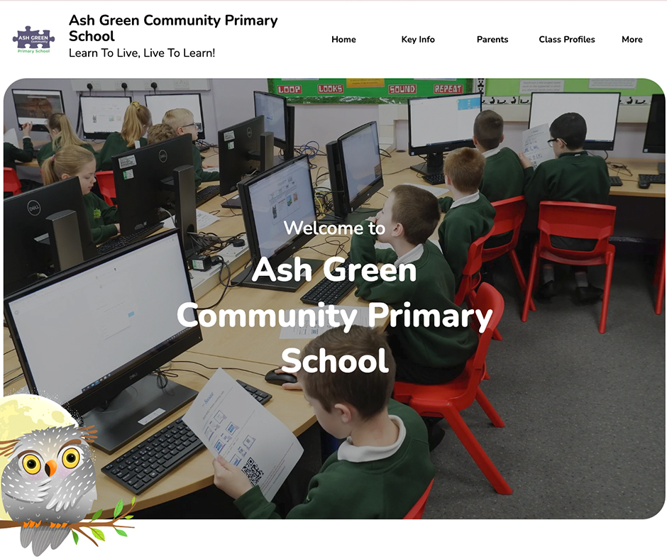 Ash-Green-Primary Ash Green Community Primary, Woodland theme school website design