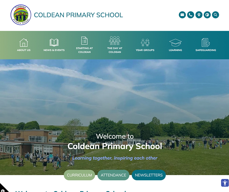 Coldean Primary School Ombre school website design