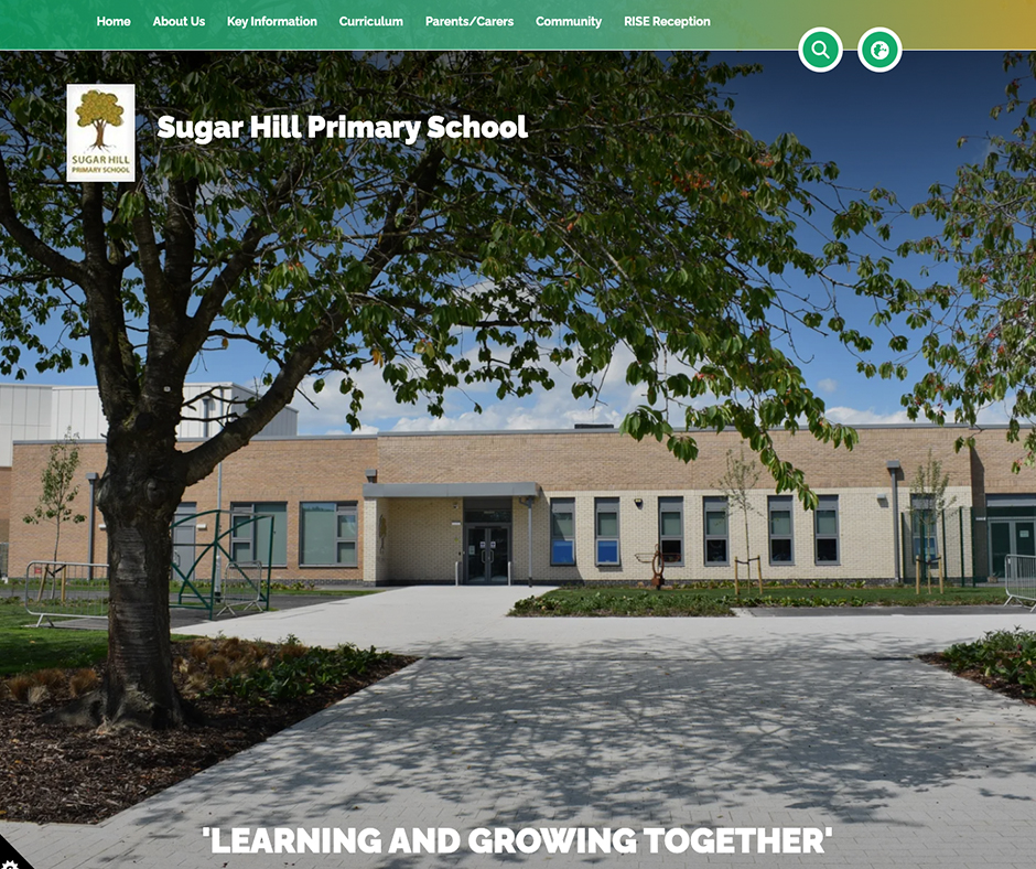 Sugar-Hill-Primary-School Sugar Hill Primary School Green Yellow Modern School Website Design county Durham
